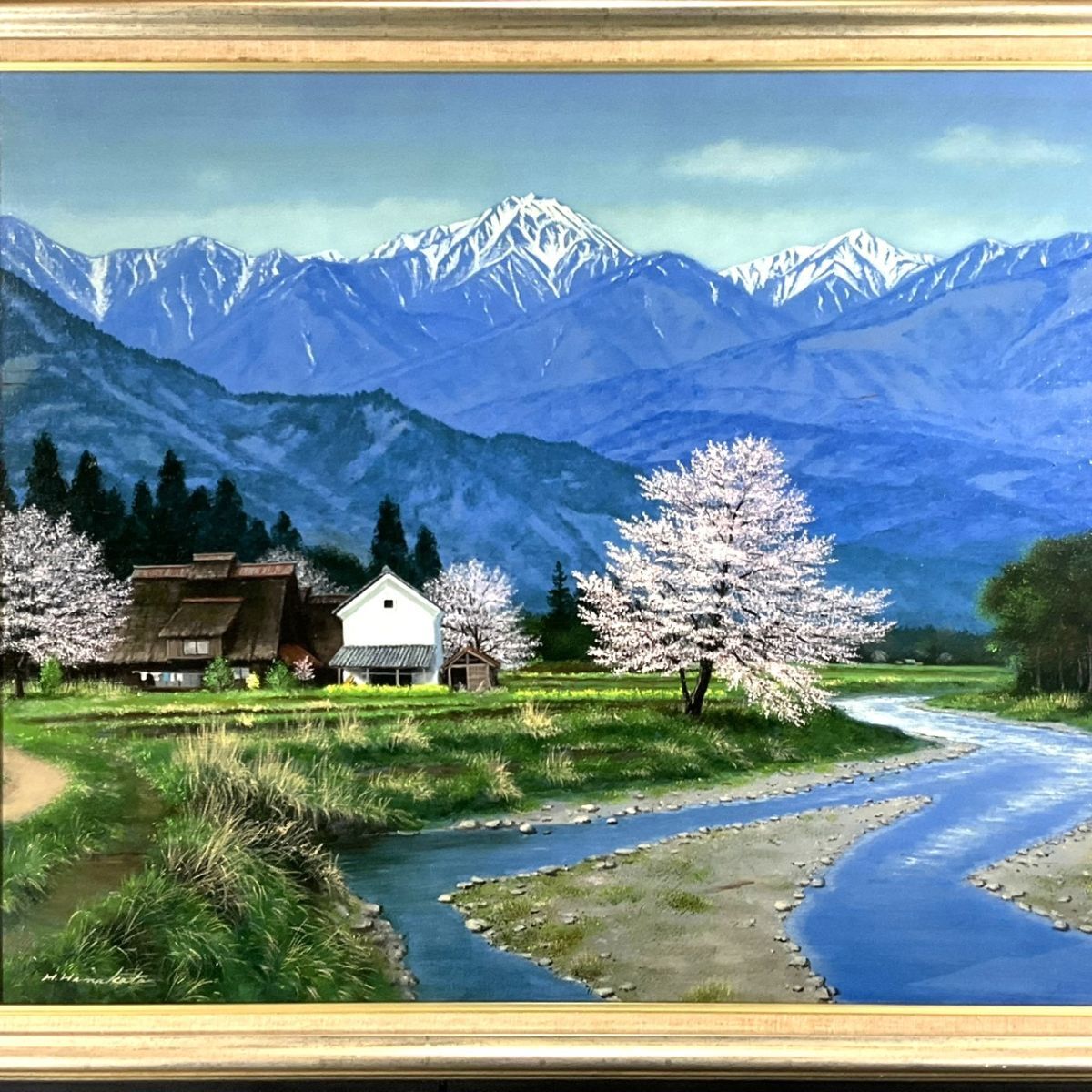 "Azumino Sunshine" Original Oil Painting by Haruo Hanada Certified 20F Masterpiece – A Tribute to Japan’s Natural Beauty