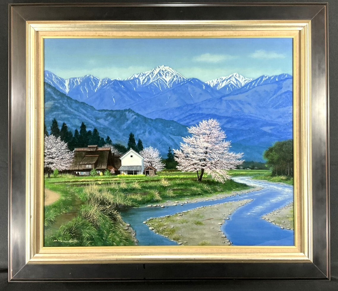 "Azumino Sunshine" Original Oil Painting by Haruo Hanada Certified 20F Masterpiece – A Tribute to Japan’s Natural Beauty