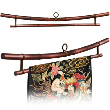 Smoked Bamboo Textile &amp; Obi Hanger – Japanese Pagoda Style