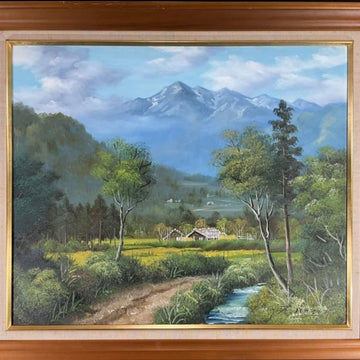 "Norikura Mountain Range" Original Oil Painting by Tadashi Nozawa No. 20 Large Format – Masterpiece of Delicate Realism