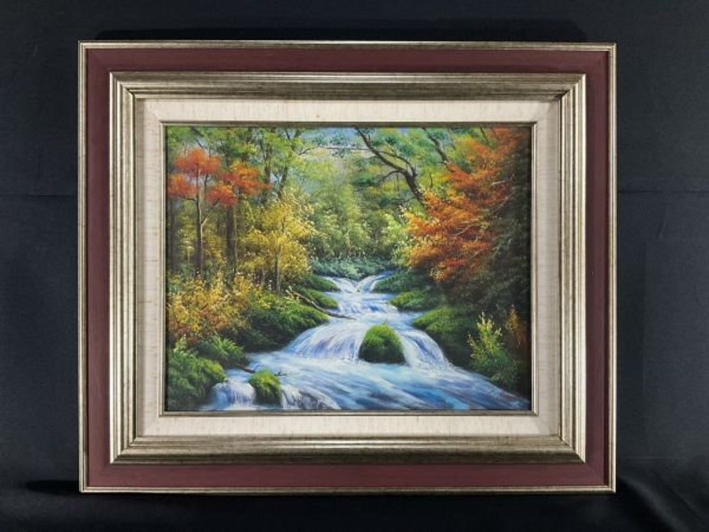 "Oirase – Autumn Stream" Original Oil Painting by Shinichi Nagetsuki A Captivating Realist Masterpiece