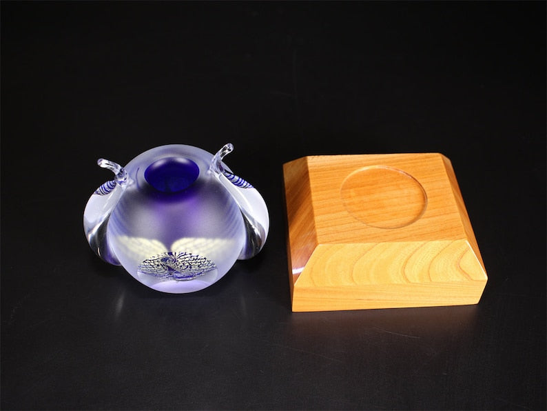 Master craftsman [Kuniaki Kuroki] Hand-blown glass "Dream" Vase/Comes with box and wooden stand